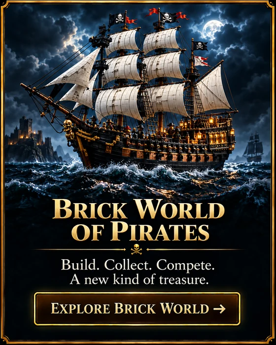Brick World of Pirates — build, collect, compete. A new kind of treasure. Explore Brick World.