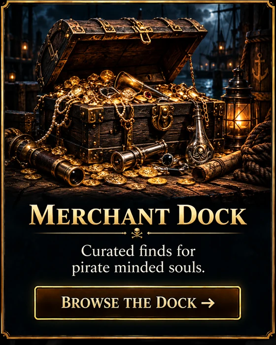 Merchant Dock — curated finds for pirate-minded souls. Browse the dock.