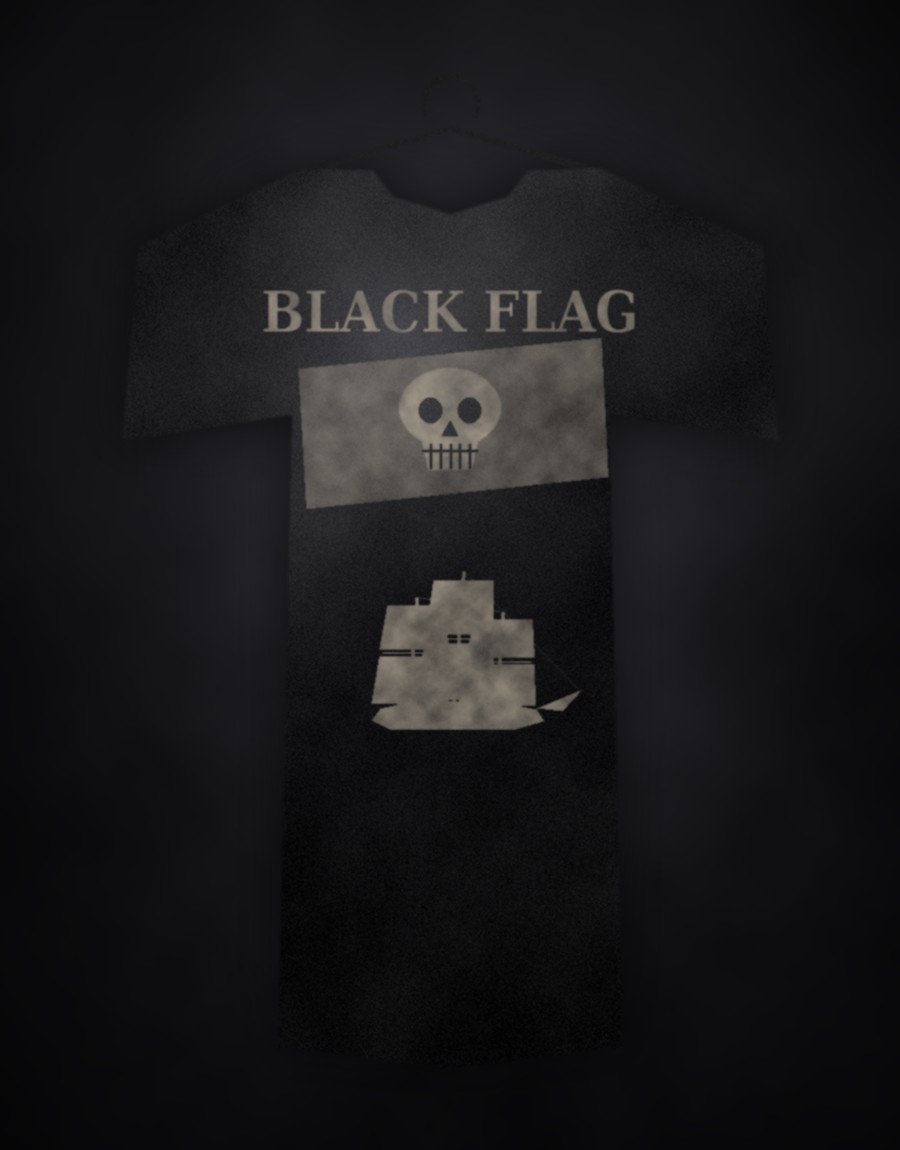 The Black Flag tee, washed black
